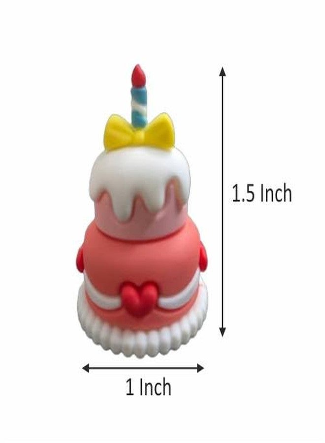 OM KRAFT Decorative Toy Cake Prop | 2-Tier Celebration Cake with Candle | Whimsical Display for Birthdays & Events - Image 3